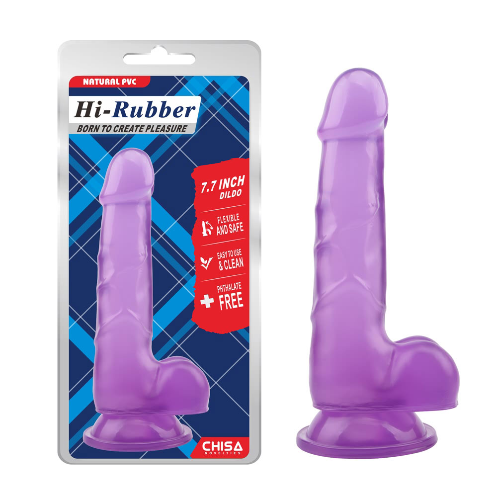 7,7 tommer slank dildo-lilla