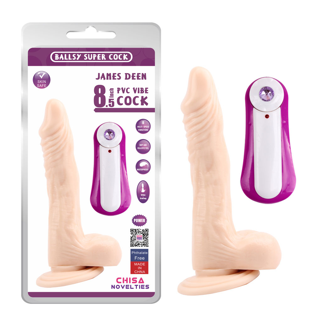 JAMES DEEN 8.5 Vibrerende Dildo-Flesh